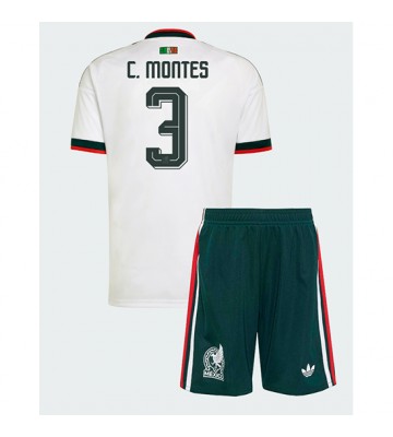 Mexiko Cesar Montes #3 Replika Bortatröja Barn VM 2026 Kortärmad (+ Korta byxor)